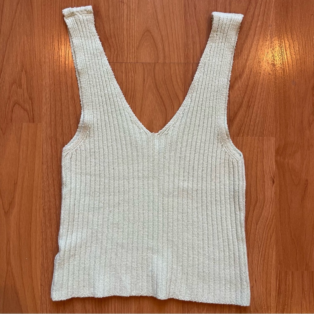 Brandy Melville light green ribbed tank top